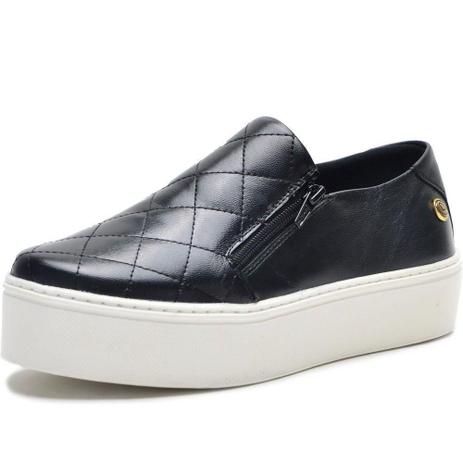 Tênis feminino Pierrô slip on plataforma couro cor preto matelassê -  Slipper / Slip On Feminino - Magazine Luiza