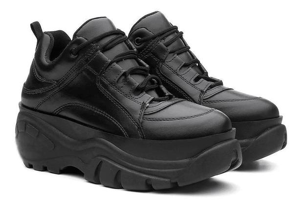 tenis plataforma alta preto