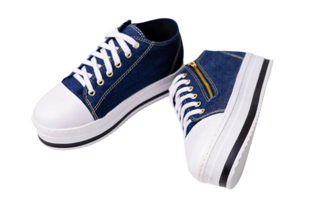 tenis jeans sola alta