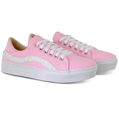 tenis rosa com glitter