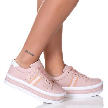 Tênis Feminino Salto Plataforma Original Nude Pérola - Shop Estilo Shoes Menor preço em Tênis Feminino Salto Plataforma Original Nude Pérola - Shop Estilo Shoes