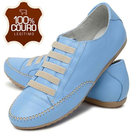 Tênis Feminino Sapatênis Mocassim Mocatênis Couro Azul Celeste - N 33 Até  42 - Calçados Brasil - Sapatênis Feminino - Magazine Luiza