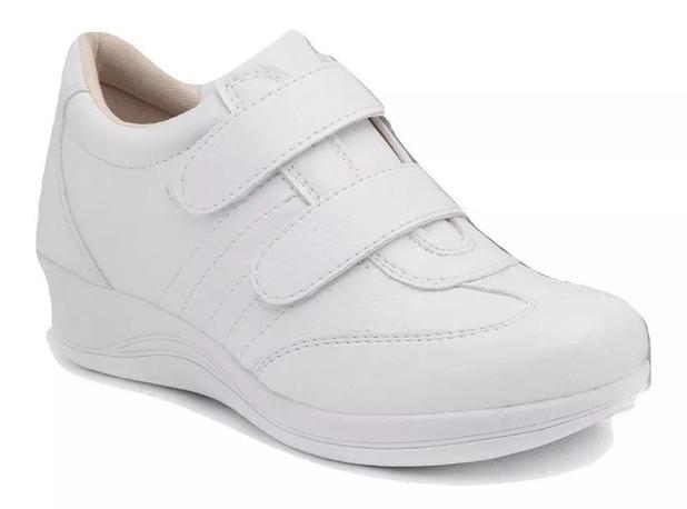 tenis branco ortopedico feminino