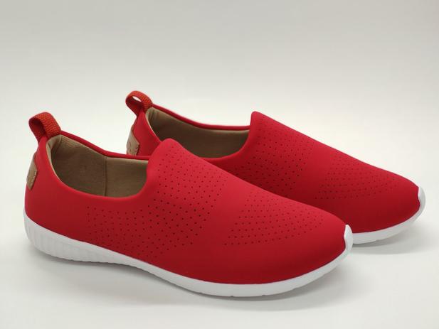 Tênis Feminino Sem Cadarço Material Lycra Shine Usaflex - Vermelho -  Calçados Femininos - Magazine Luiza