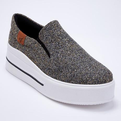 slip on plataforma preto