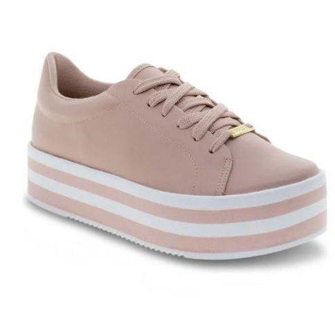 tenis sola alta rosa