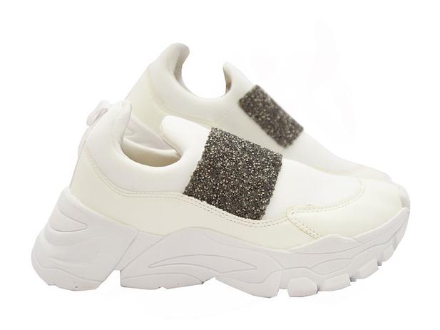 Tênis Feminino Strass Branco Solado Grosso - Salook - Calçados Femininos -  Magazine Luiza