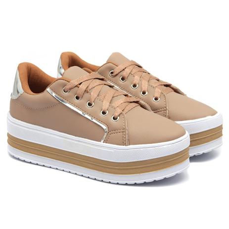 tenis flatform bege