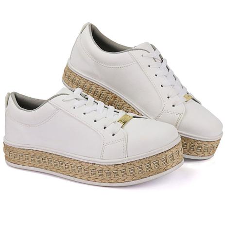 tenis flatform branco feminino