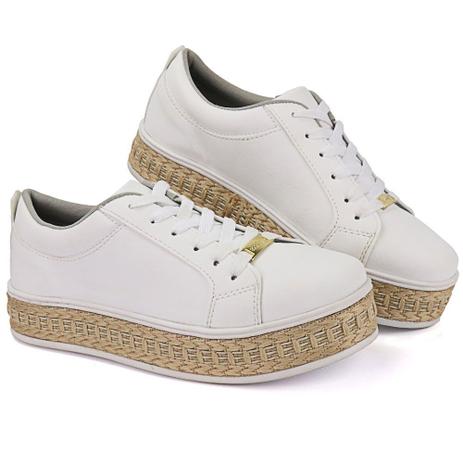 Tênis Flatform Dhl Crshoes Confortável Feminino Branco Palha - Tênis Feminino - Magazine Luiza