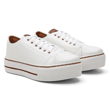 Tênis sola alta plataforma platform flatform feminino sneaker lançamento  2020 - R$ 69.00, cor Branco #48741, compre agora | Shafa
