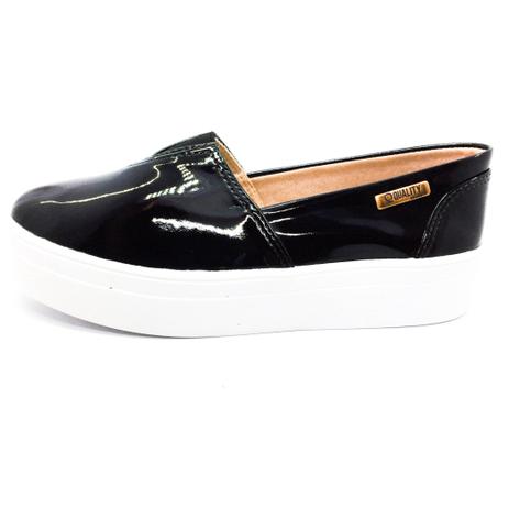 tenis flatform preto verniz