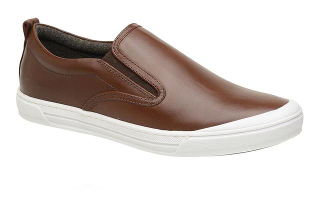 tenis couro marrom masculino