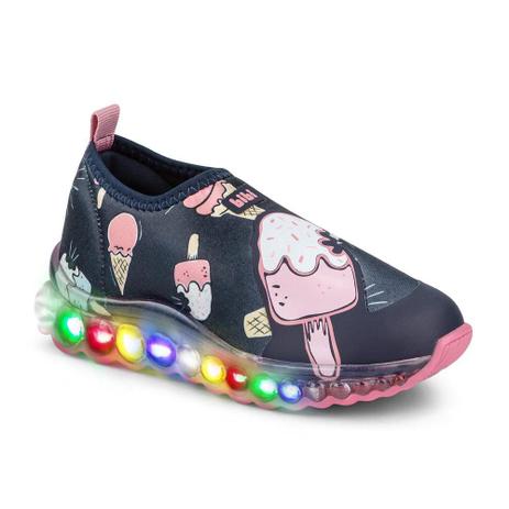 Tênis infantil bibi luz led colorido roller celebration feminino estampado  sorvete - Tênis Infantil - Magazine Luiza
