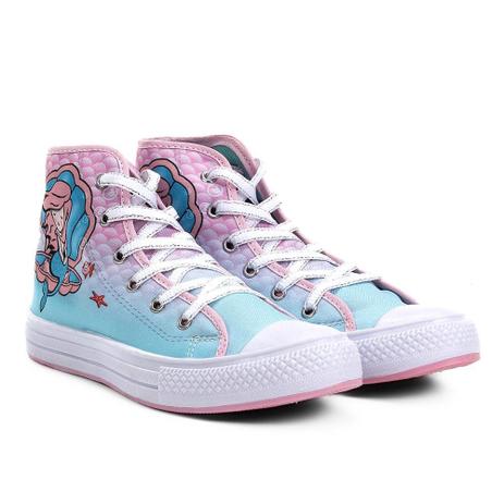 Tênis Infantil Cano Alto Kurz Estampado Sereia Feminino Menor preço em Tênis Infantil Cano Alto Kurz Estampado Sereia Feminino