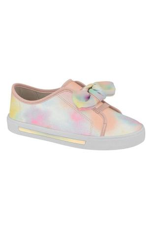 Tênis Molekinha Detalhe em Laço Tie Dye Lilás Colorido - Studio Z
