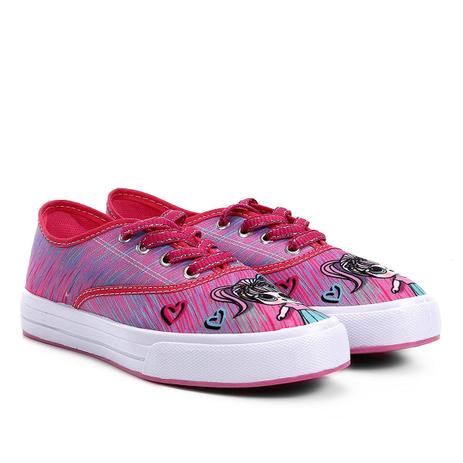 Tênis Infantil Kurz Lolove Riscada Amarração Feminino Menor preço em Tênis Infantil Kurz Lolove Riscada Amarração Feminino
