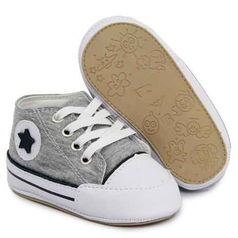 Tenis Infantil linha Baby sapatinho Bebê Menino Cinza jeans - Master Tênis  - Tênis para Bebês - Magazine Luiza