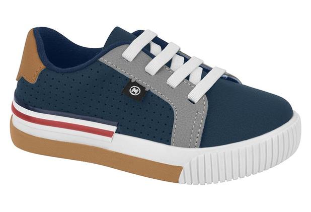 Tênis Infantil Masculino Casual Molekinho 2615.102 - Marinho/Cinza/Caramelo  - Calçados Infantis - Magazine Luiza
