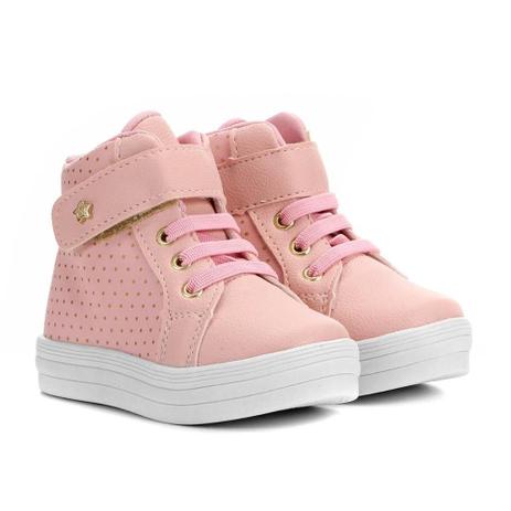 tenis cano alto velcro feminino