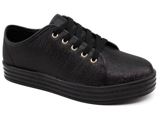 tenis preto com glitter infantil