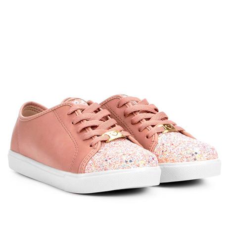 tenis molekinha glitter rosa