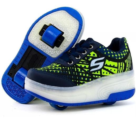 Tênis Kids Infantil 2 Rodinhas Led Masculino e Feminino Azul - Dl Shoes - Tênis Infantil - Magazine Luiza