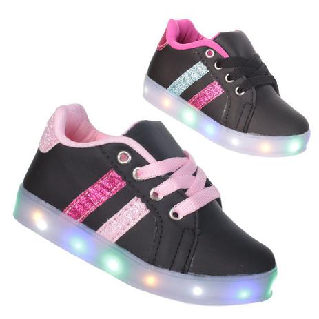 Tênis Led Luz Glitter Feminino infantil meninas Preto Rosa - Pc - Tênis  Infantil - Magazine Luiza