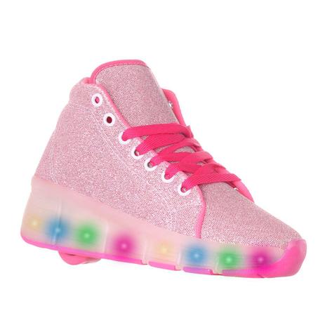 Tênis Led luz Rosa Glitter com rodinha infantil feminino meninas - Pemania  - Calçados Infantis - Magazine Luiza