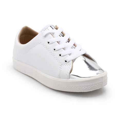 Tênis Looshoes Kids Espelhado Branco/Prata 303 Menor preço em Tênis Looshoes Kids Espelhado Branco/Prata 303