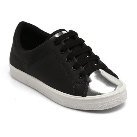 Tênis Looshoes Kids Espelhado Preto/Prata 332 Menor preço em Tênis Looshoes Kids Espelhado Preto/Prata 332