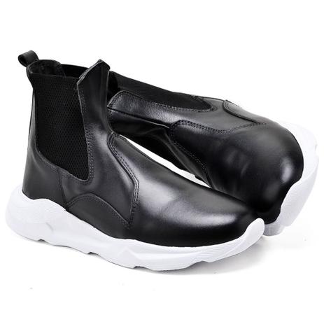 Tênis Masculino cano alto bota Chelsea Em Couro Confortável - RANCLAFE  CALÇADOS - Bota Masculina - Magazine Luiza