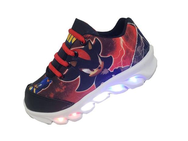 Tenis Masculino De Led Infantil Sonic Preto Shadow - Ortokids - Tênis Masculino - Magazine Luiza