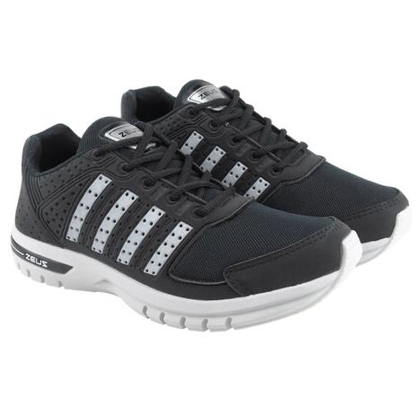 Tênis Masculino Esportivo Zeus BWX na cor Preto/Branco Menor preço em Tênis Masculino Esportivo Zeus BWX na cor Preto/Branco