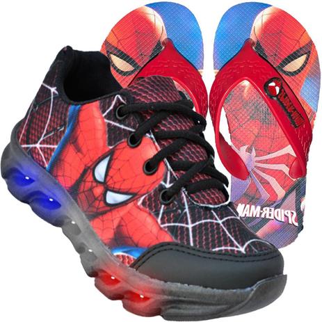 tenis luz homem aranha