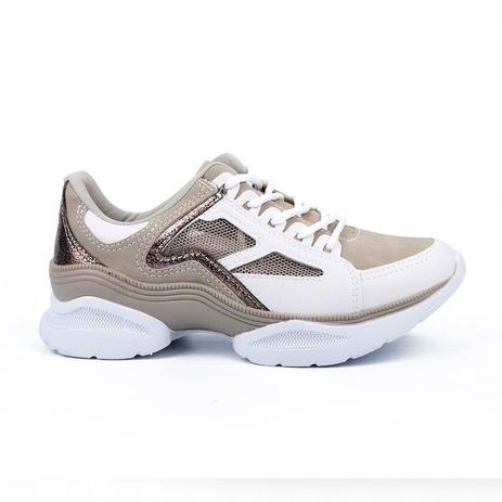 tenis chunky branco e cinza