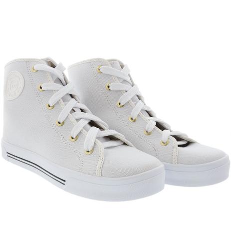 Tênis Moleca Cano Alto Pespontos Tecido Branco 5667314 - Tênis Feminino -  Magazine Luiza