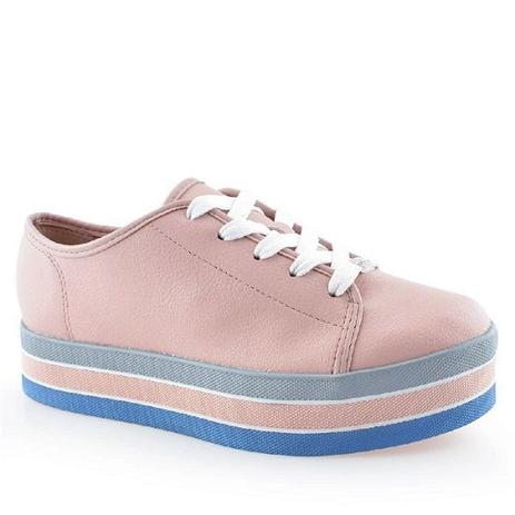 tenis moleca flatform rosa