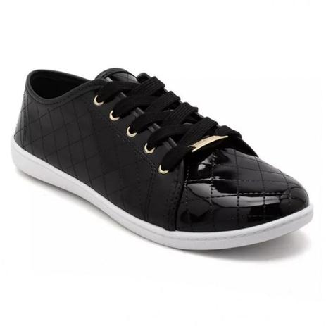 tenis moleca preto verniz