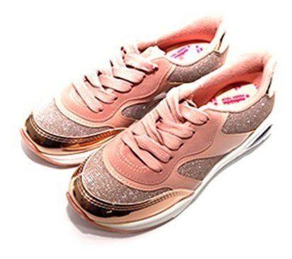 tenis molekinha metalizado infantil