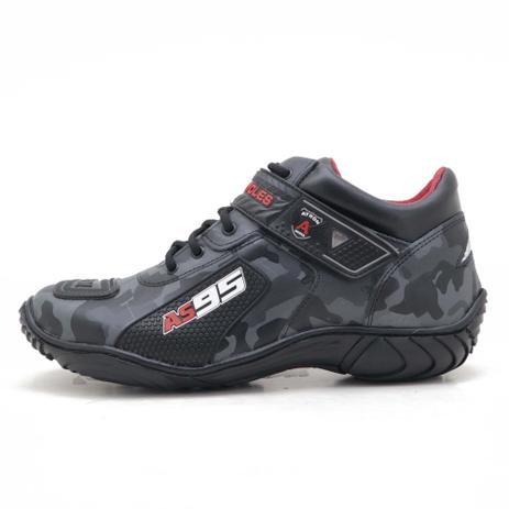 Tênis Motociclista AS95 Camuflado Cinza Em Couro - ATRON SHOES - Tênis  Motociclista - Magazine Luiza