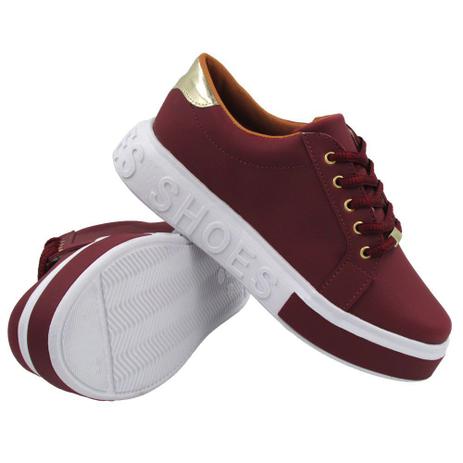 Tênis Plataforma Com Cadarço Sola Alta Escrito Shoes Moda - Fashionei -  Calçados Femininos - Magazine Luiza