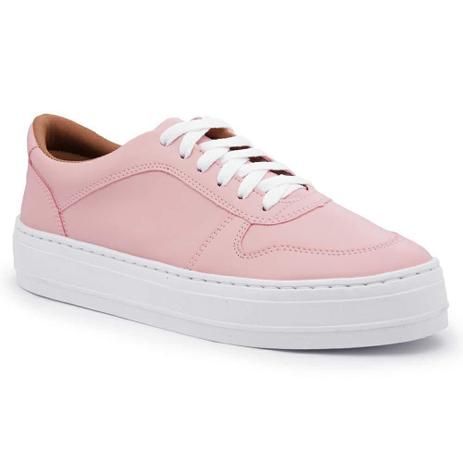 tenis plataforma feminino de couro
