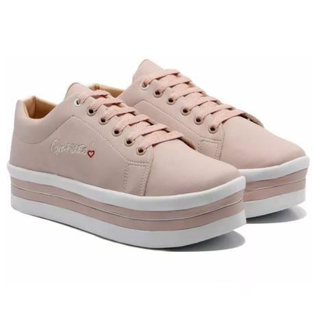 Tênis Plataforma Listrado Bordado Gratidão Salto Feminino Anabela - Gugi  Calçados - Calçados Femininos - Magazine Luiza