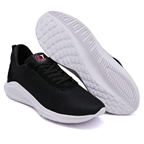 Tênis Preto Masculino Sneaker Sola Branca Para Corrida e Caminhada -  ConffortTop - Tênis de Corrida - Magazine Luiza