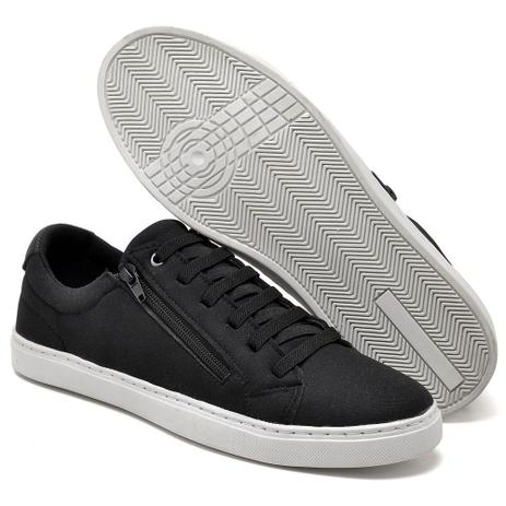 Tênis Preto Sola Branca Com Ziper Lateral Sapatênis Unissex - ConffortTop -  Sapatênis Feminino - Magazine Luiza