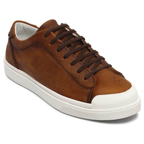 Tênis Radamés Couro Casual Esportivo Conhaque 119002I Menor preço em Tênis Radamés Couro Casual Esportivo Conhaque 119002I