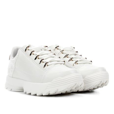 tênis feminino chunky alto tratorado branco