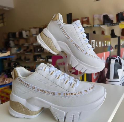 Tênis ramarim feminino branco com ouro dourado plataforma blogueira - Tênis  Feminino - Magazine Luiza