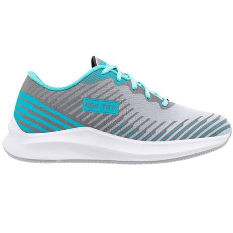 Tênis Running Feminino New Try - Cinza e Verde Água - Corrida / Running -  Magazine Luiza